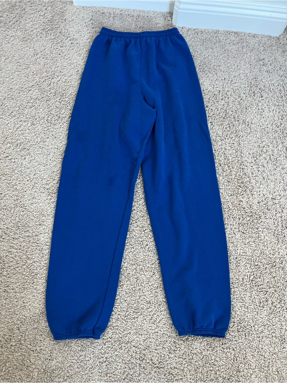 90s Y2K Royal Blue Joggers Casual Sweatpants Drawstring Waist Elastic Cuffs Sz S